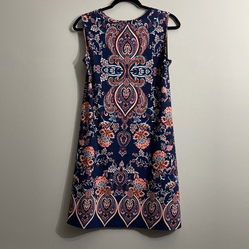 ALYX Women’s Blue Paisley Floral Midi Dress Size PL Summer Dress with Pockets